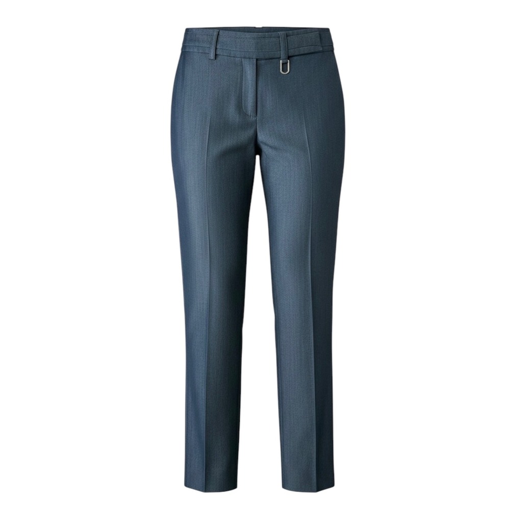 Sharagano Studio Womens Slate Blue D-Ring Classic Dress Pants Sz 8 Straight Leg